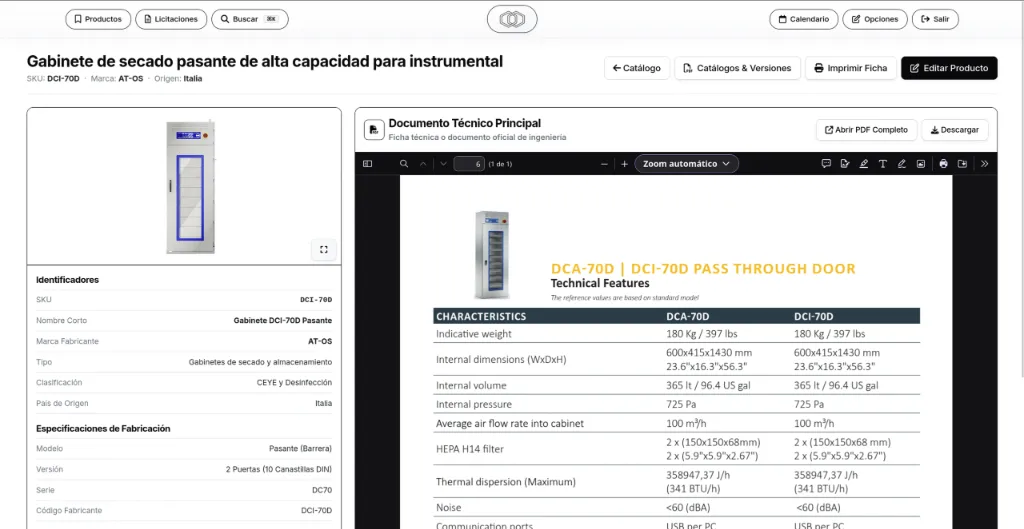 Catálogo Técnico Especializado