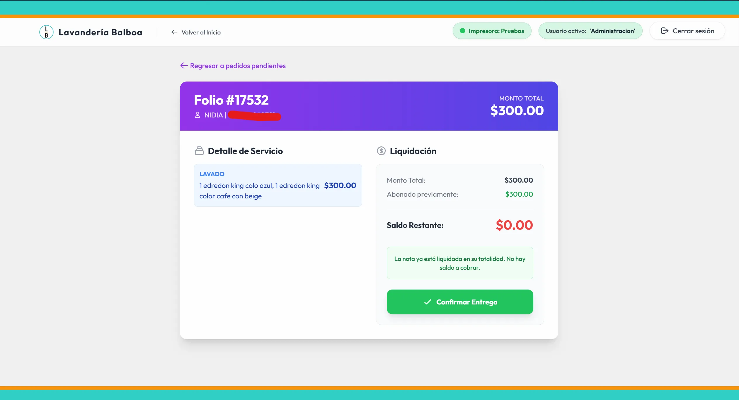 Entrega de pedido