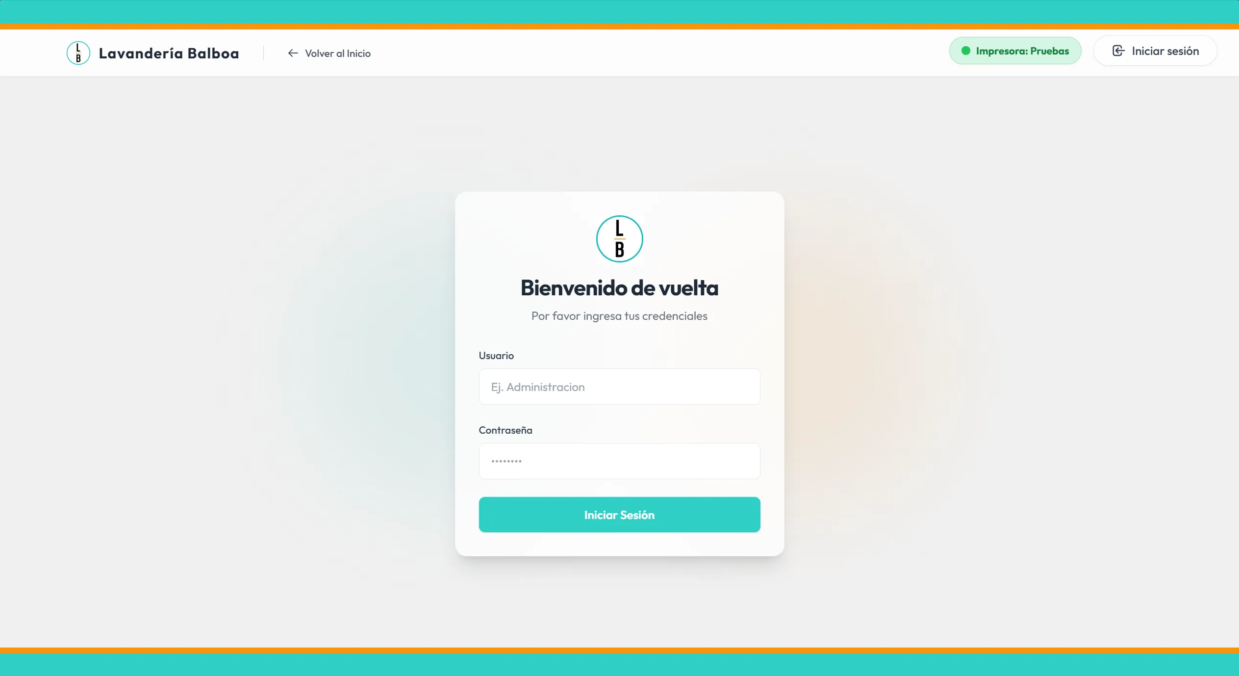 Login del sistema